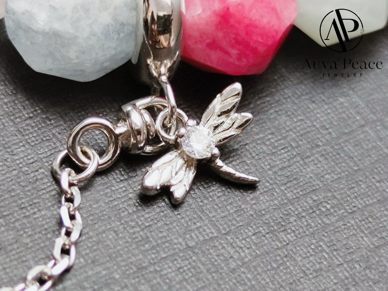 Genuine S925 Sliver Morganite + Rodeochrosite Bracelet (Bead 8mm / Bracelet Length: 16cm)