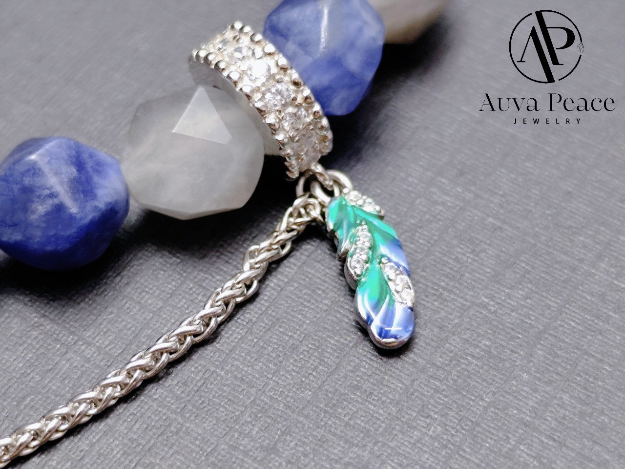 Genuine S925 Silver Blue-Vein Stone + Cloud Quartz Bracelet (Bead 8mm Inner Diameter: 16cm)